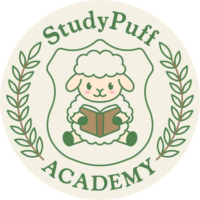 StudyPuff sheep mascot — open the app